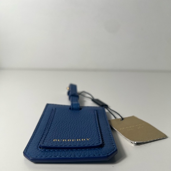 Burberry Bright Navy Leather Luggage Bag Travel Suitcase Tag Keychain - Picture 5 of 9